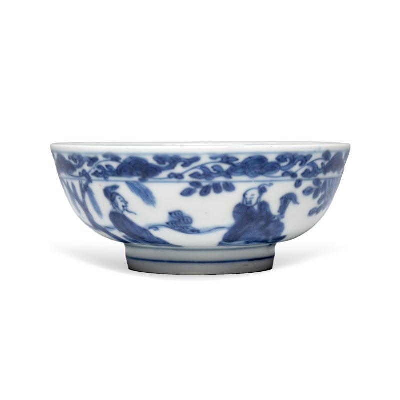 A Chinese blue and white'Immortals' shallow bowl - 图4