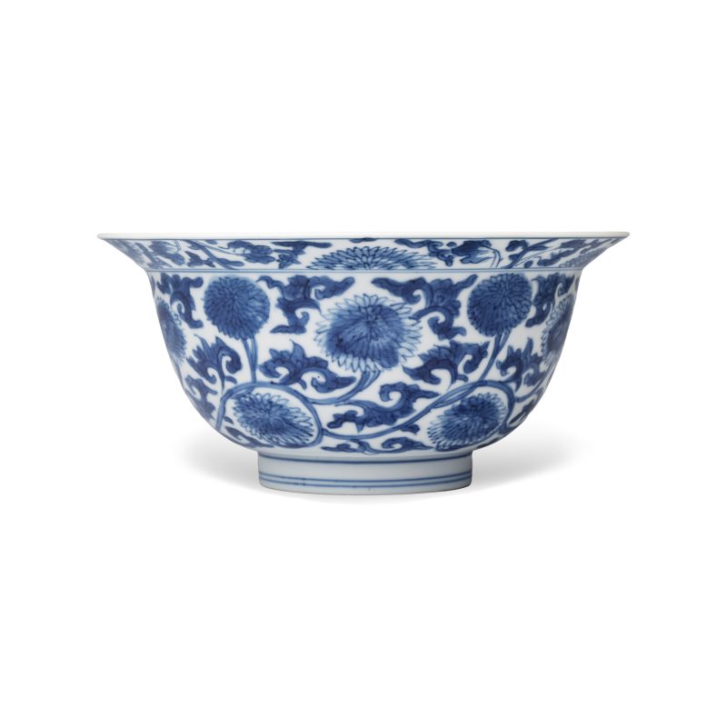 A Chinese blue and white 'Floral Scrolls' bowl - 图3