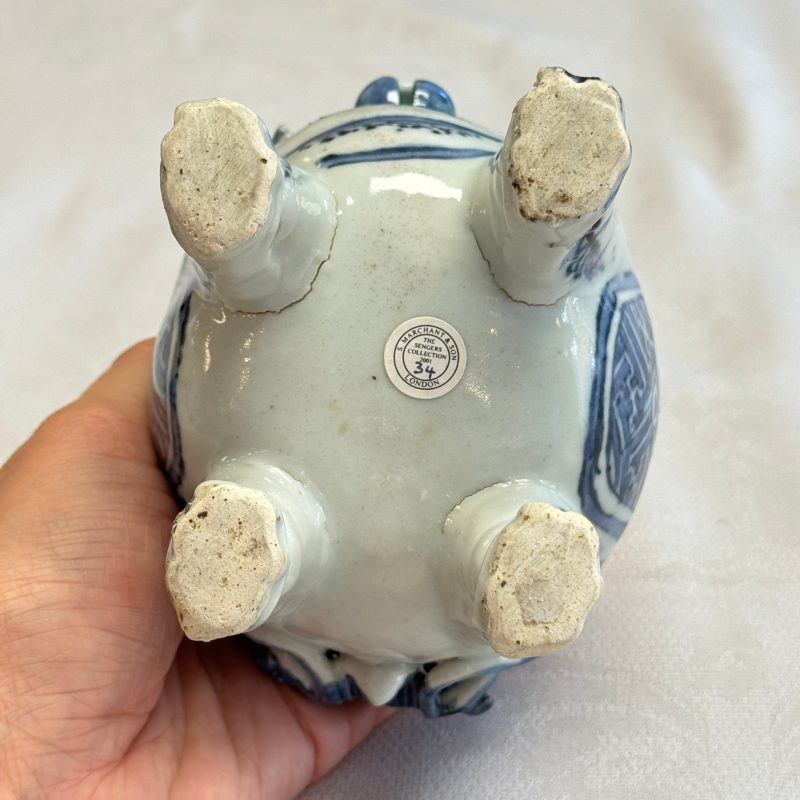 A Chinese blue and white 'Luduan' incense burner - 图28