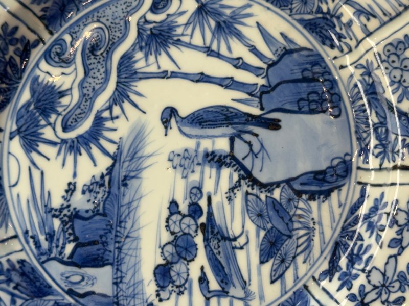 A Chinese blue and white 'Birds Beside the Water' plate - 图10
