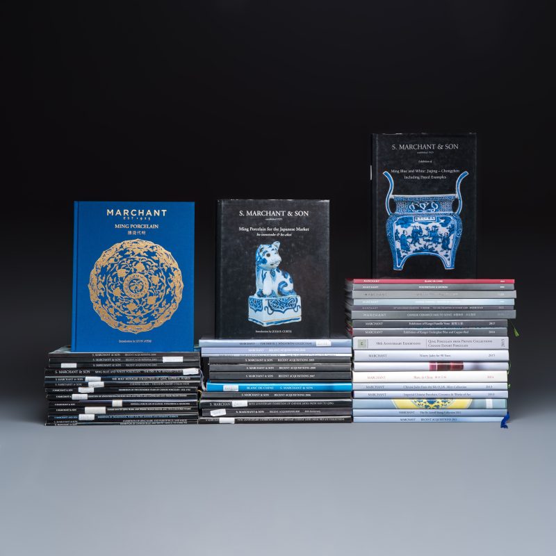 An extensive collection of 47 Marchant exhibition catalogues