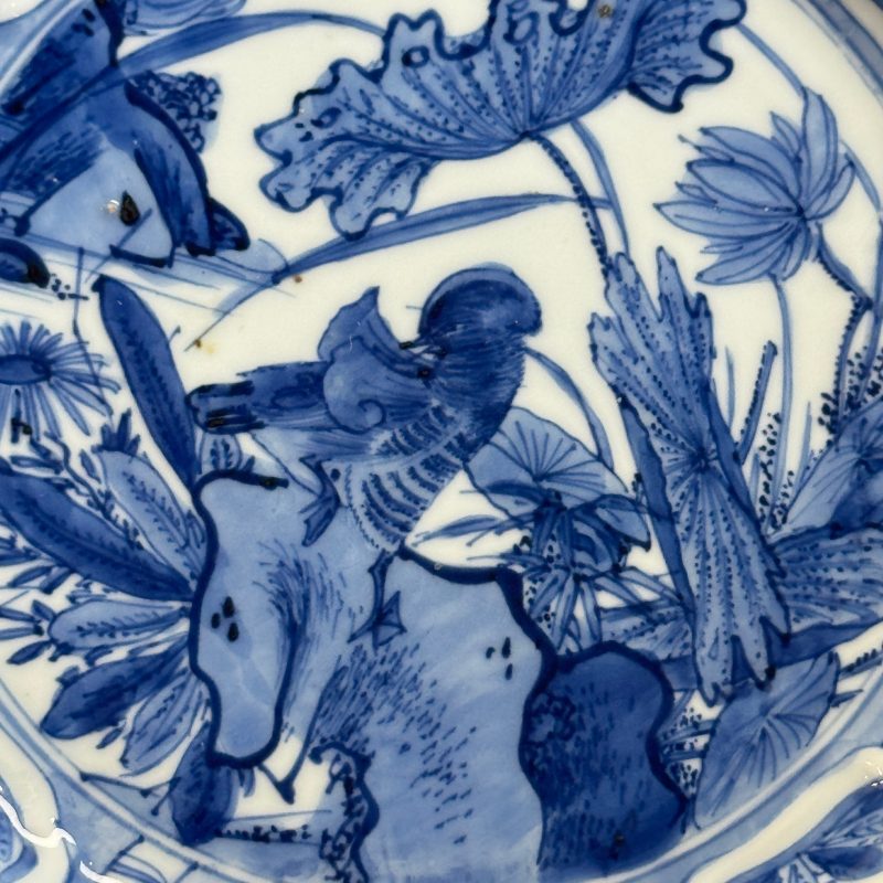 A Chinese blue and white 'Mandarin Duck' plate - 图13