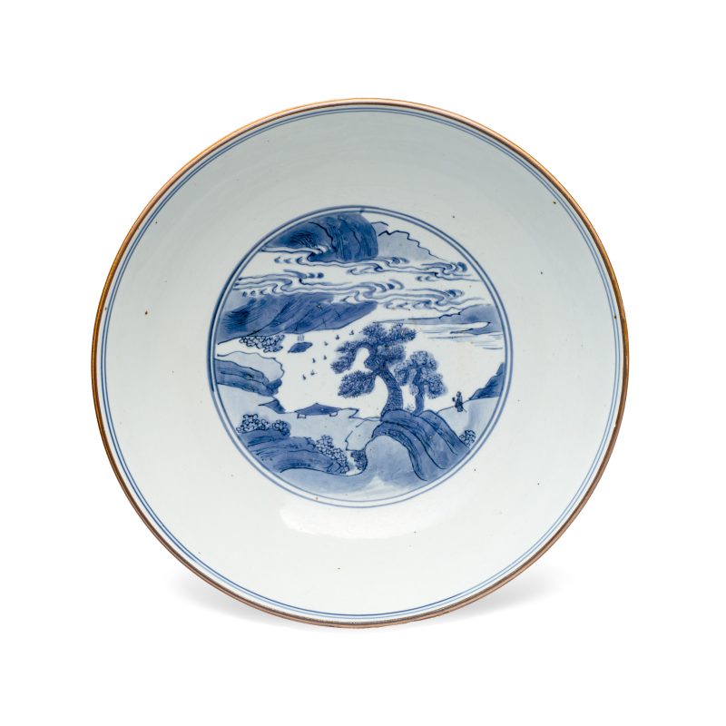 八仙祝壽 | A large Chinese blue and white 'Ba Xian Zhu Shou 八仙祝壽' bowl - 图6
