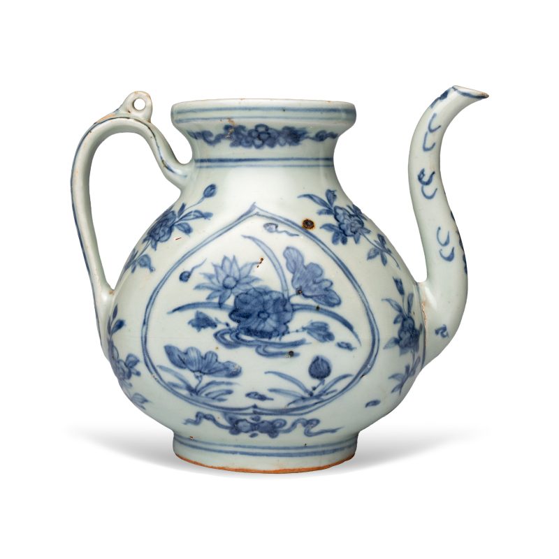 A Chinese blue and white 'Lotus Pond' ewer - 图4