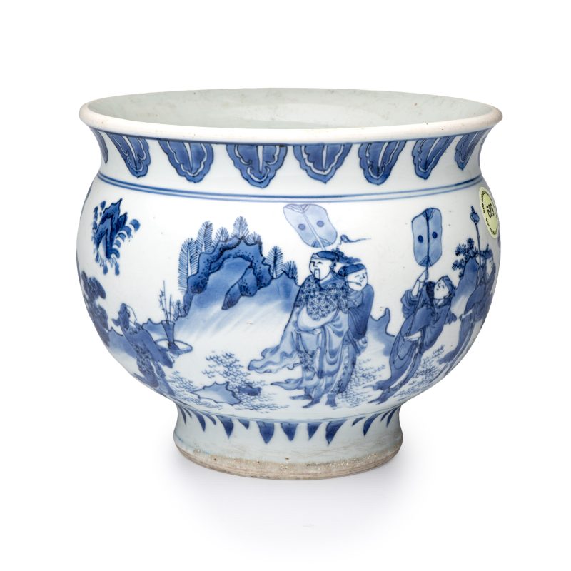 平升三級 | A rare Chinese blue and white 'Ping Sheng San Ji 平升三級' censer - 图1