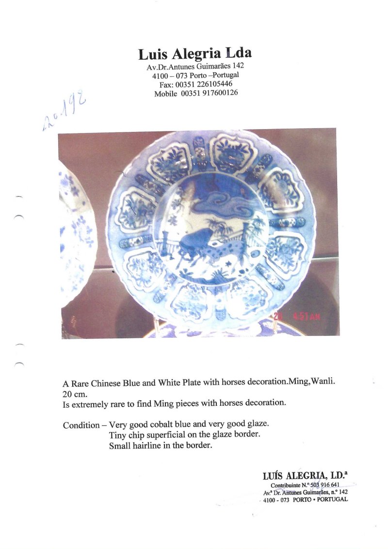 A Chinese blue and white 'Horses' plate - 图3