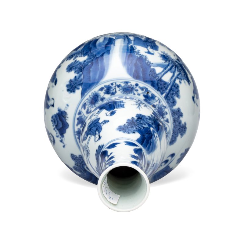 A fine Chinese blue and white ‘Scholars’ double-gourd vase - 图6