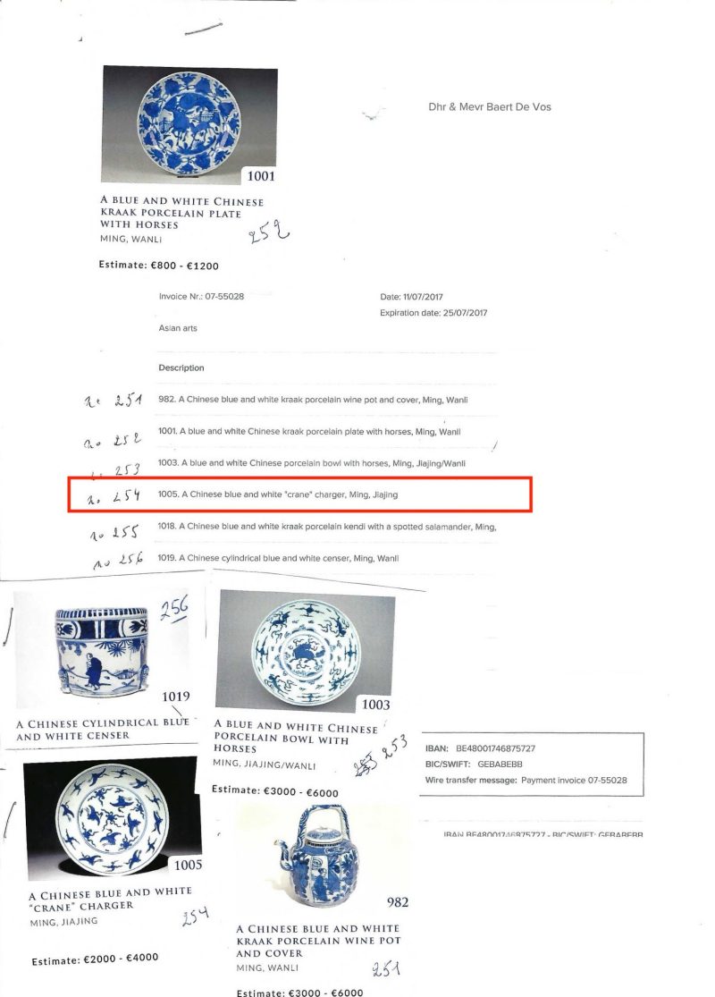 A Chinese blue and white 'Cranes and Flying Horses' dish - 图3