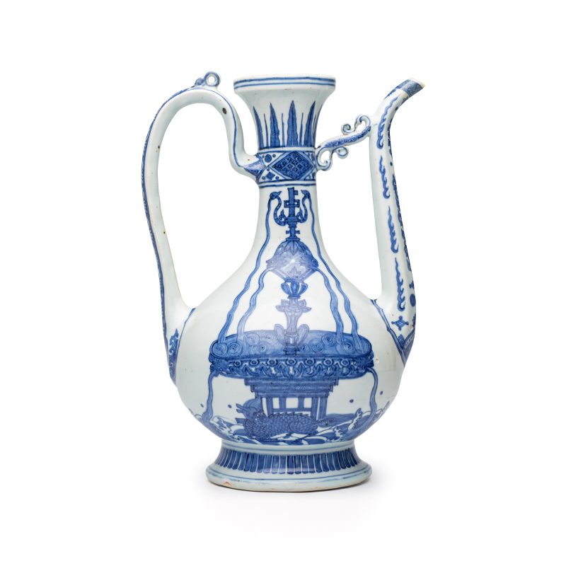 A Chinese blue and white 'Magic Fountain' ewer - 图4