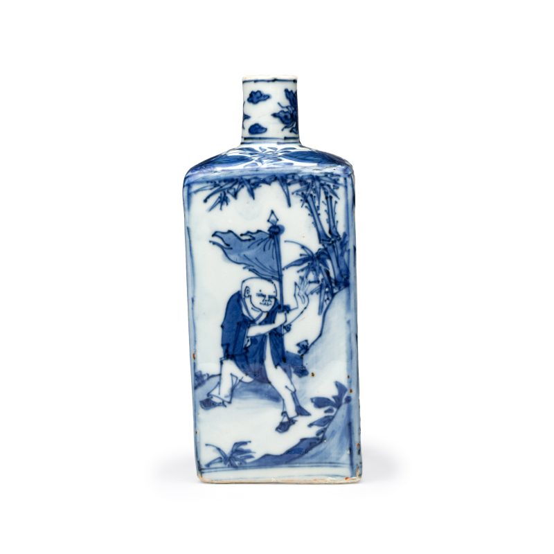 A Chinese blue and white 'Playing Boys' square flask - 图5