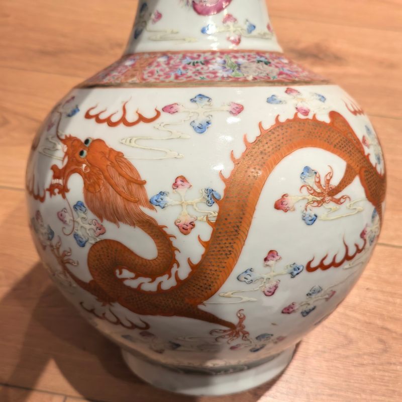 清光绪 粉彩云龙纹赏瓶 - 图7