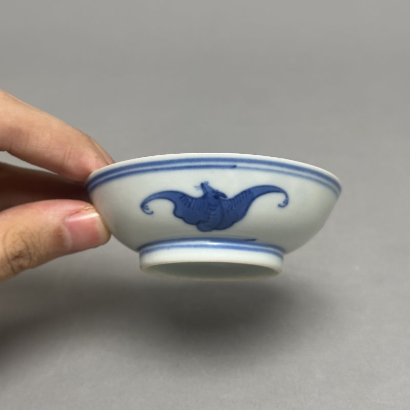 清光绪 青花岁寒三友图碟 - 图3