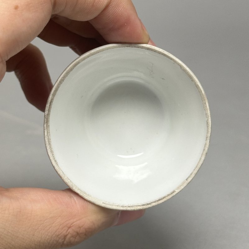解放初 粉彩山水套杯一组 - 图8