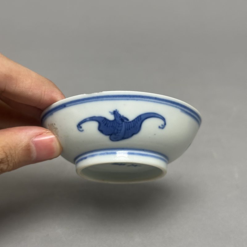 清光绪 青花岁寒三友图碟 - 图4