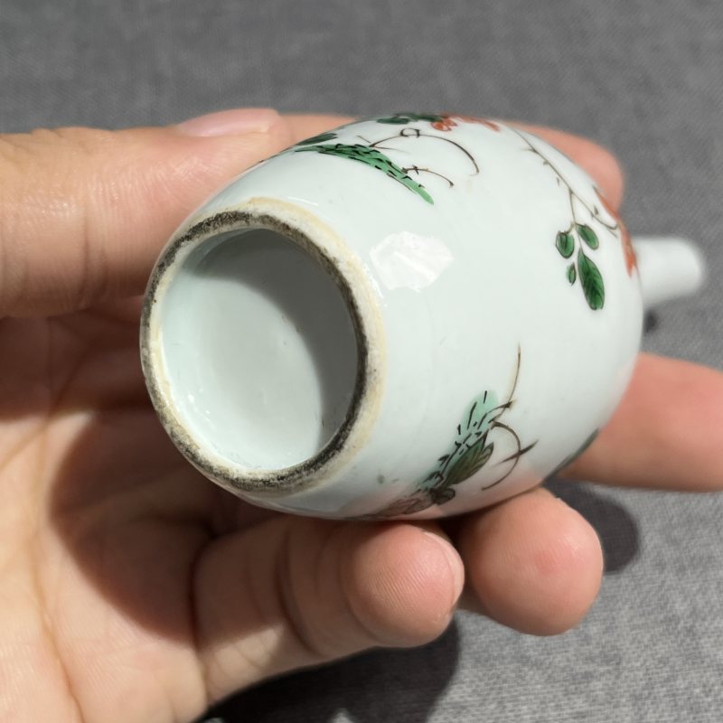 清康熙五彩花卉摇铃尊 - 图12