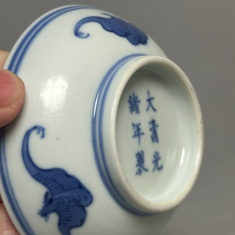 清光绪 青花岁寒三友图碟 - 图7