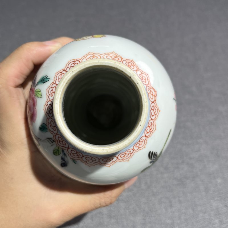 清雍正粉彩花鸟梅瓶 - 图8