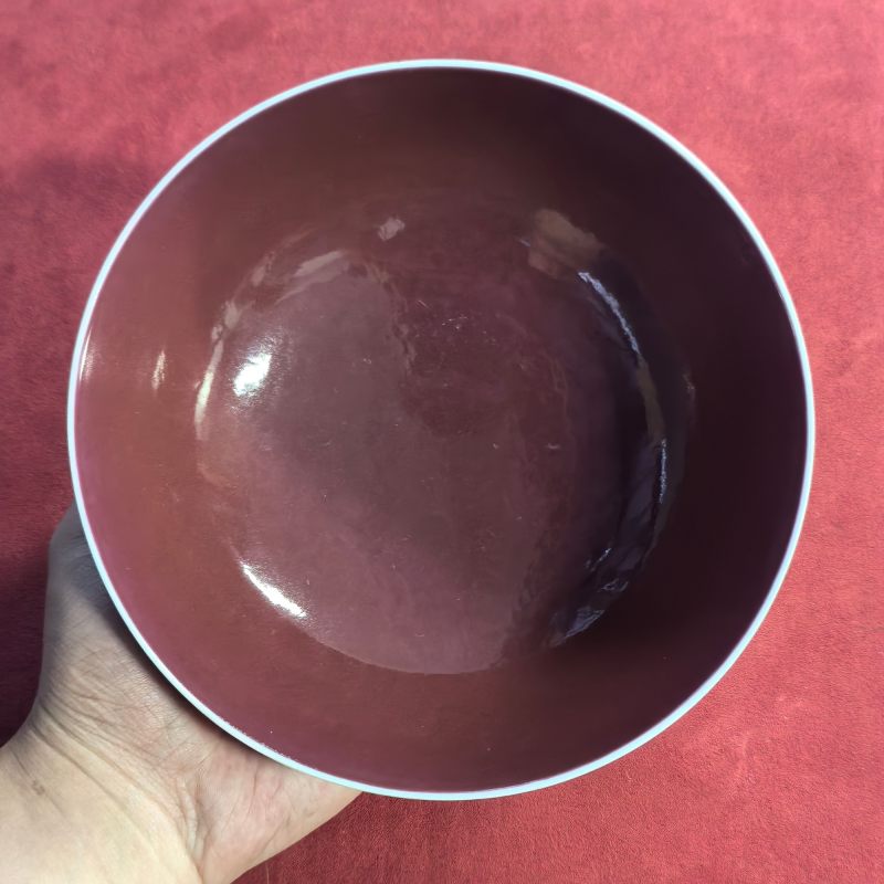 清光绪 红釉碗 - 图5