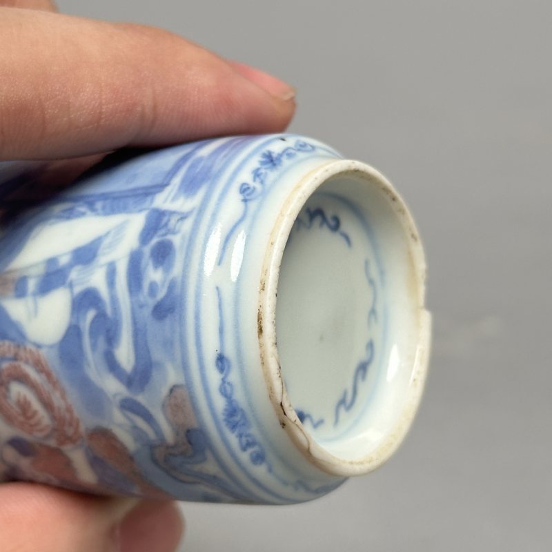 清中期 青花釉里红西游记图鼻烟壶 - 图7