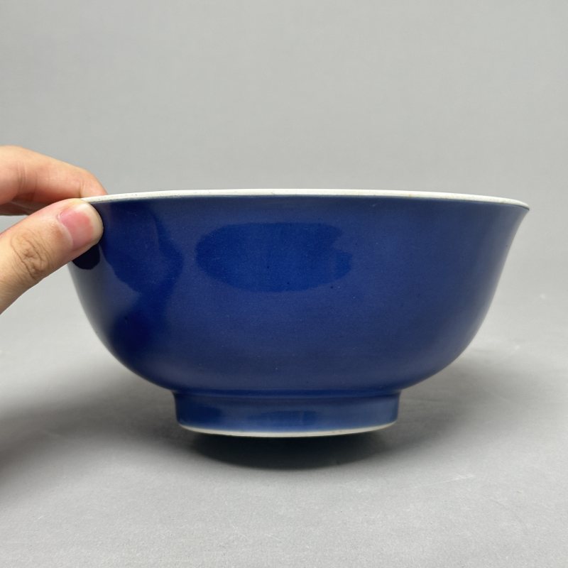 清乾隆 祭蓝釉碗 - 图2