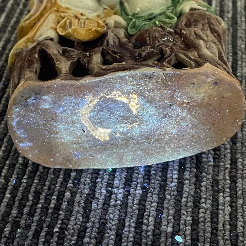 清 素三彩和合二仙瓷塑 - 图21