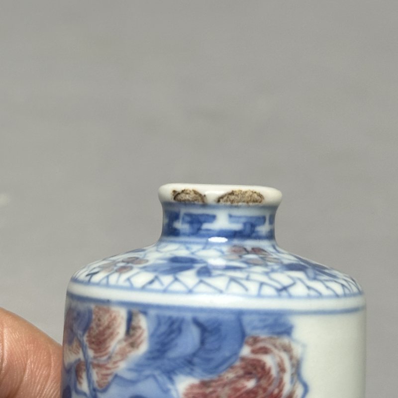 清中期 青花釉里红西游记图鼻烟壶 - 图10