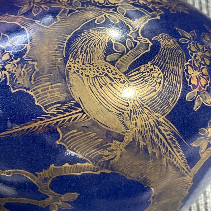 清光绪 霁蓝描金花鸟纹赏瓶 - 图9
