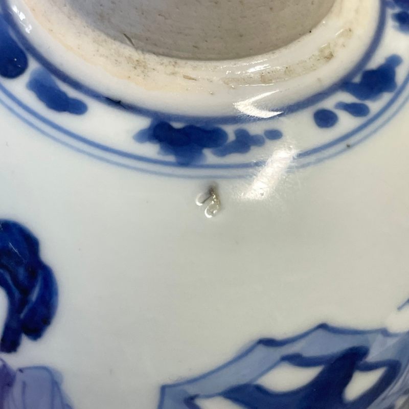 清康熙 青花仕女图小罐 - 图16
