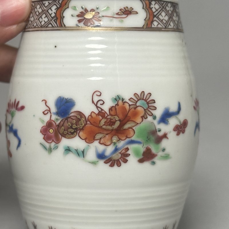 清乾隆 粉彩花卉把杯 - 图5