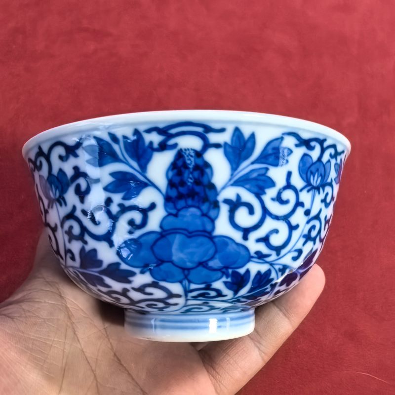 清光绪 青花缠枝牡丹纹碗 - 图8