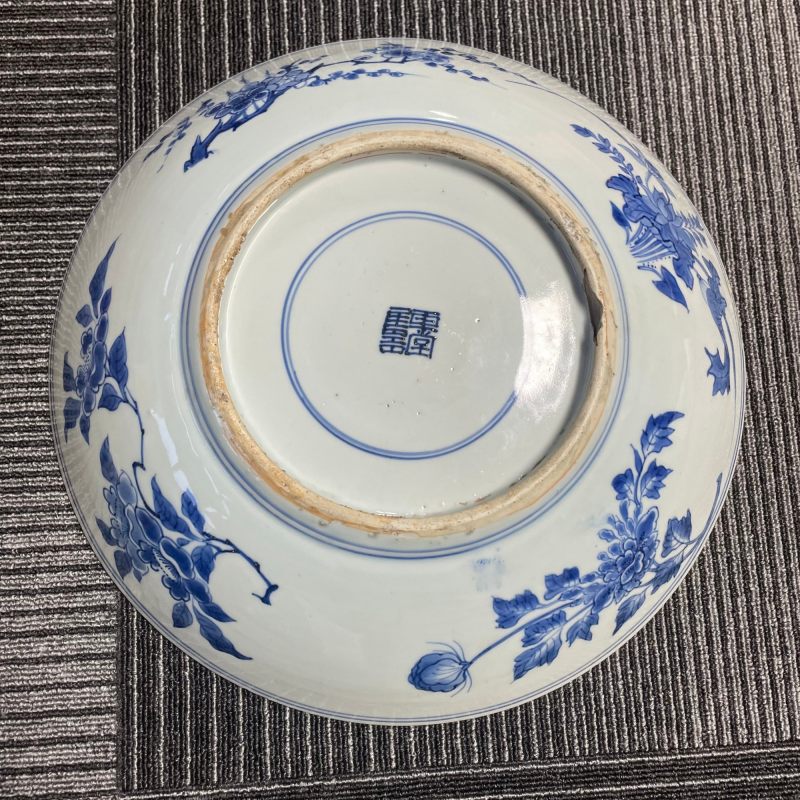 清早期 青花麒麟芭蕉图大盘 - 图7