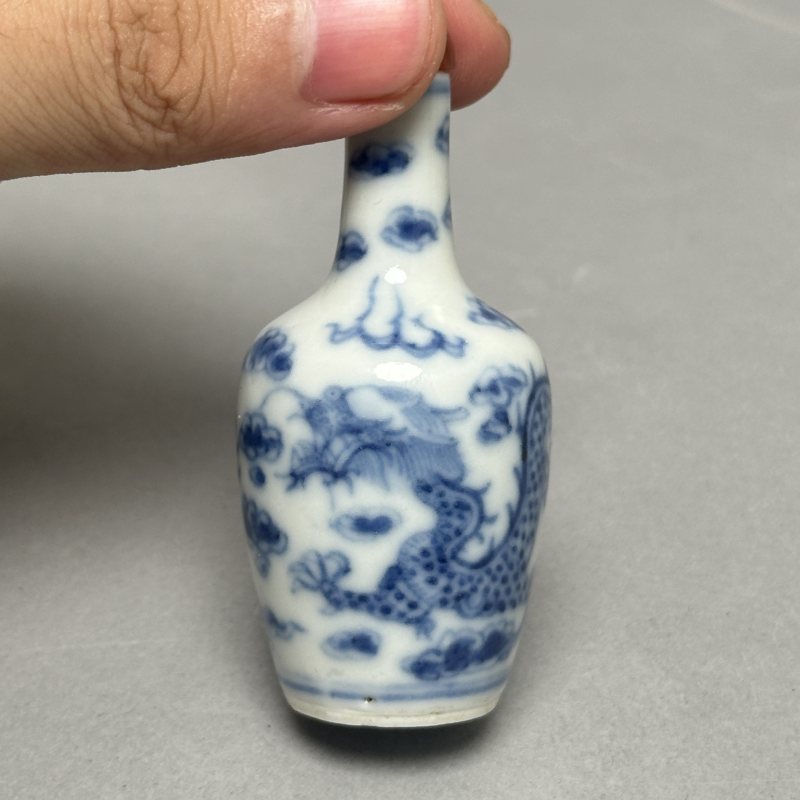 清晚期 青花龙纹鼻烟壶 - 图2