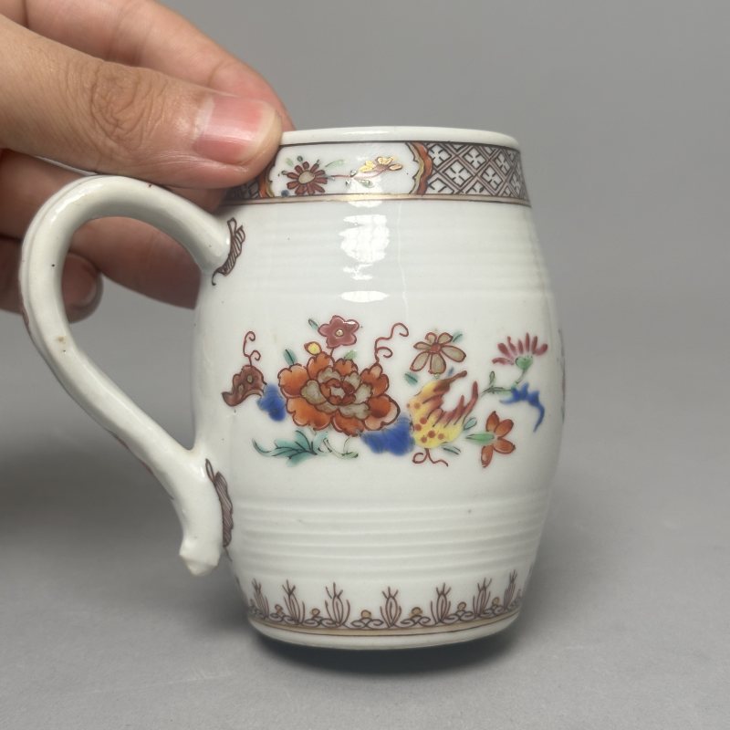清乾隆 粉彩花卉把杯 - 图6