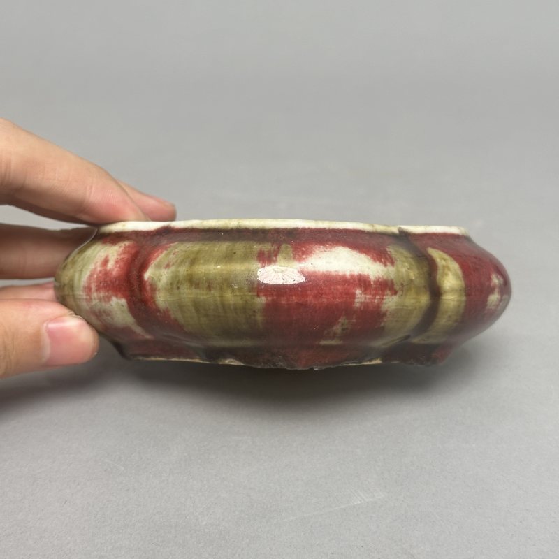 清中期 钧红釉海棠洗 - 图4