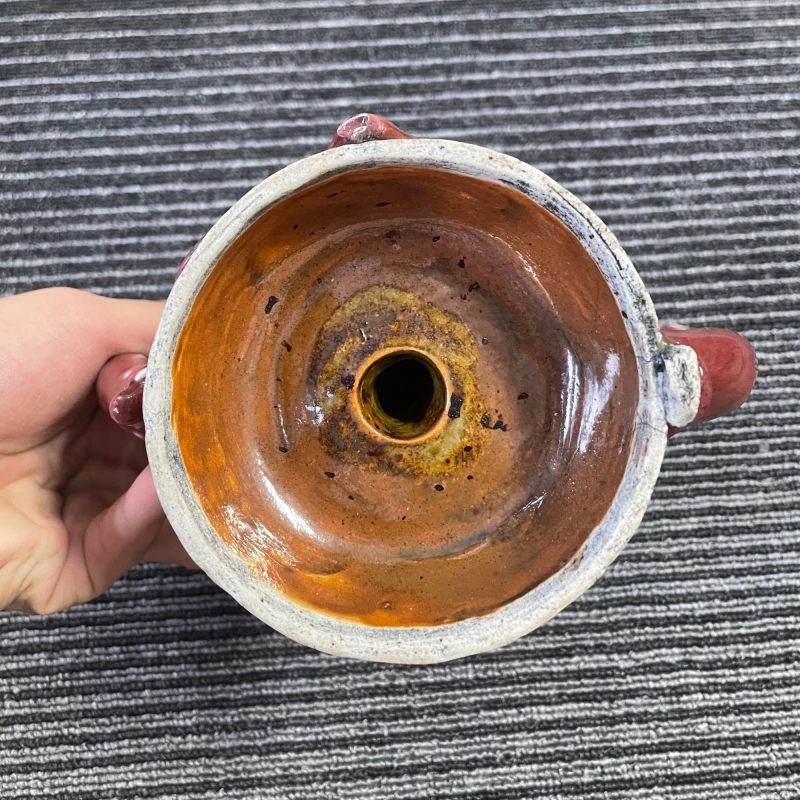 清晚期 红釉桃型倒流壶 - 图9