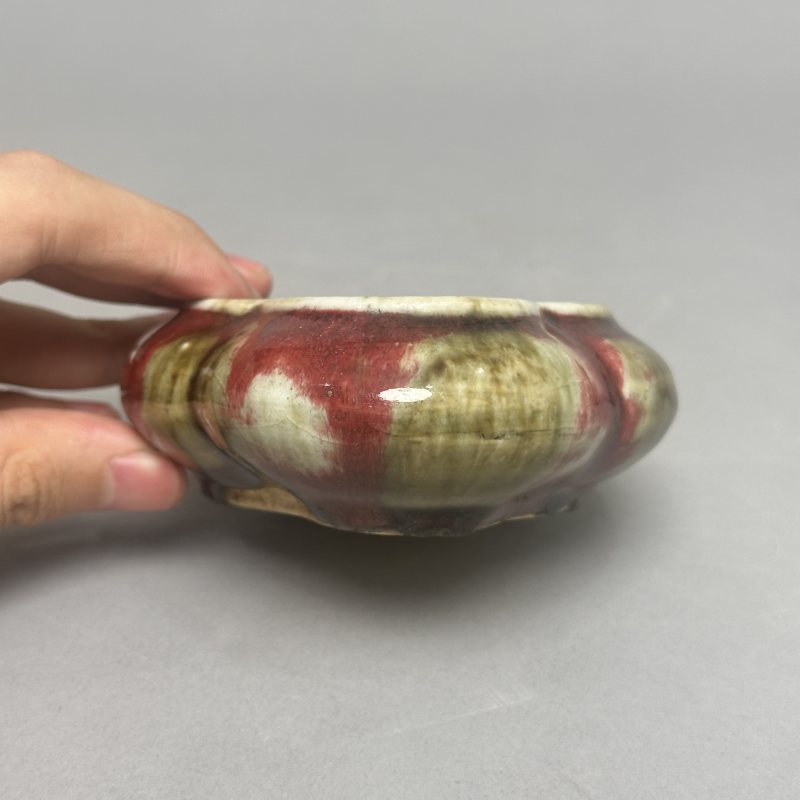 清中期 钧红釉海棠洗 - 图5