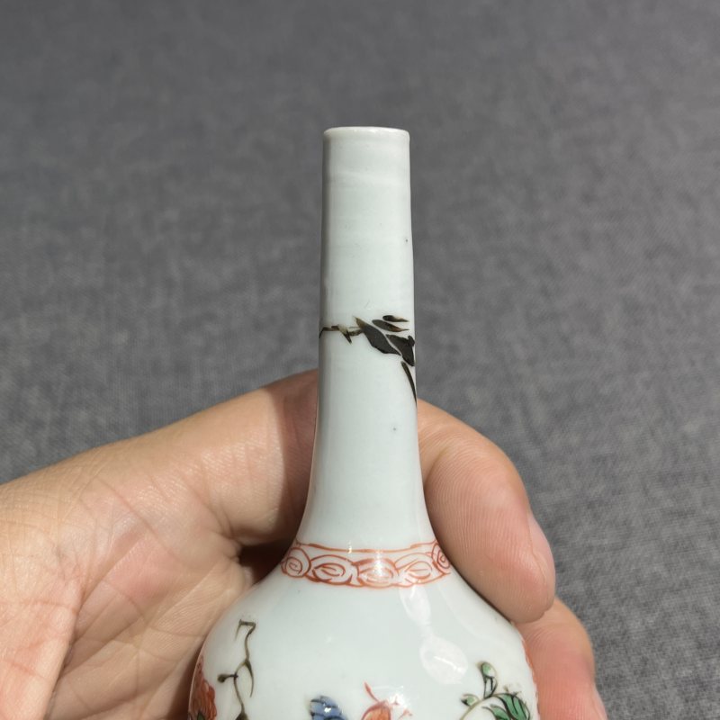清康熙五彩花卉摇铃尊 - 图8