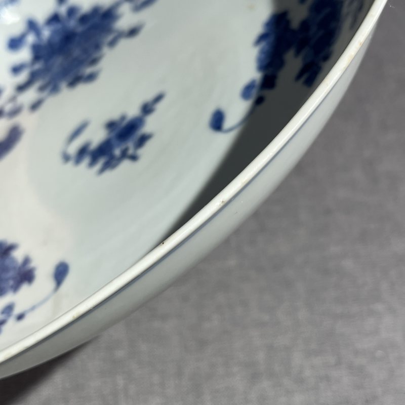 清光绪青花花卉纹盘 - 图11