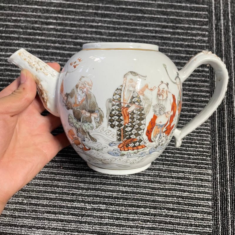 清雍正 粉彩八仙图茶壶 - 图12