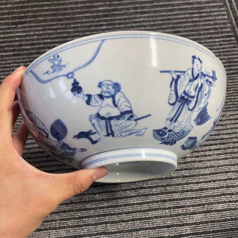 清康熙 青花仕女图盘 - 图6