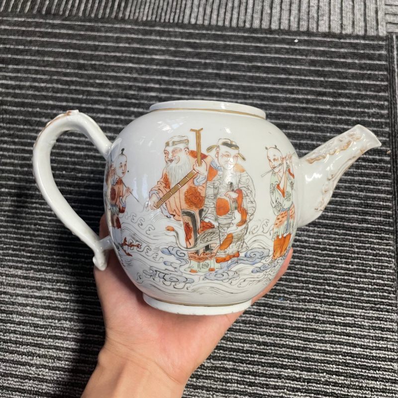 清雍正 粉彩八仙图茶壶 - 图14