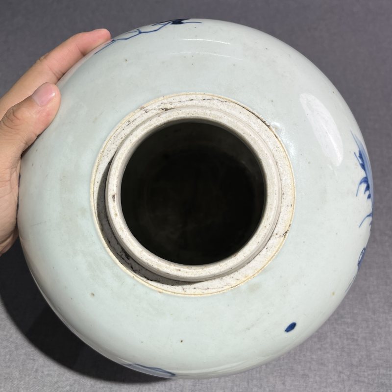 清顺治青花牧牛图罐 - 图8