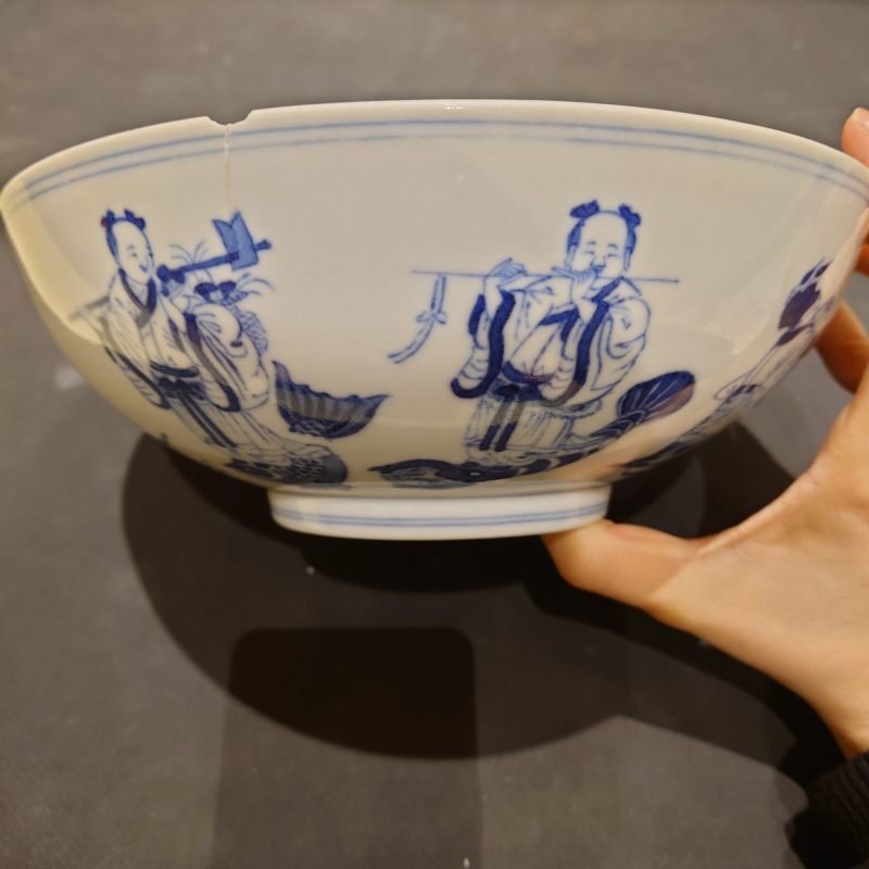 清道光 青花八仙大碗 - 图7