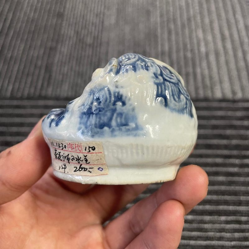清中期 青花狮子小水盂 - 图8