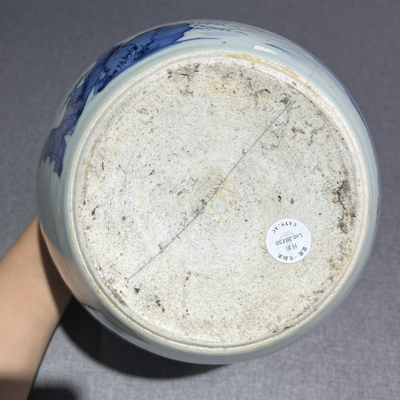 清顺治青花牧牛图罐 - 图9