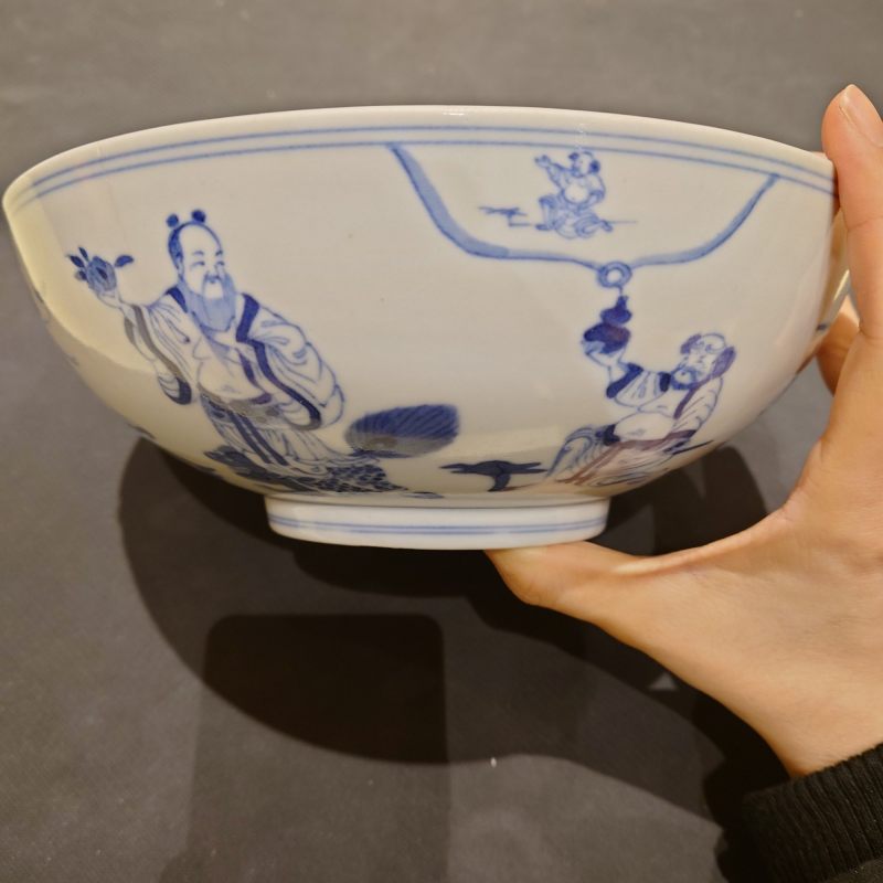 清道光 青花八仙大碗 - 图10