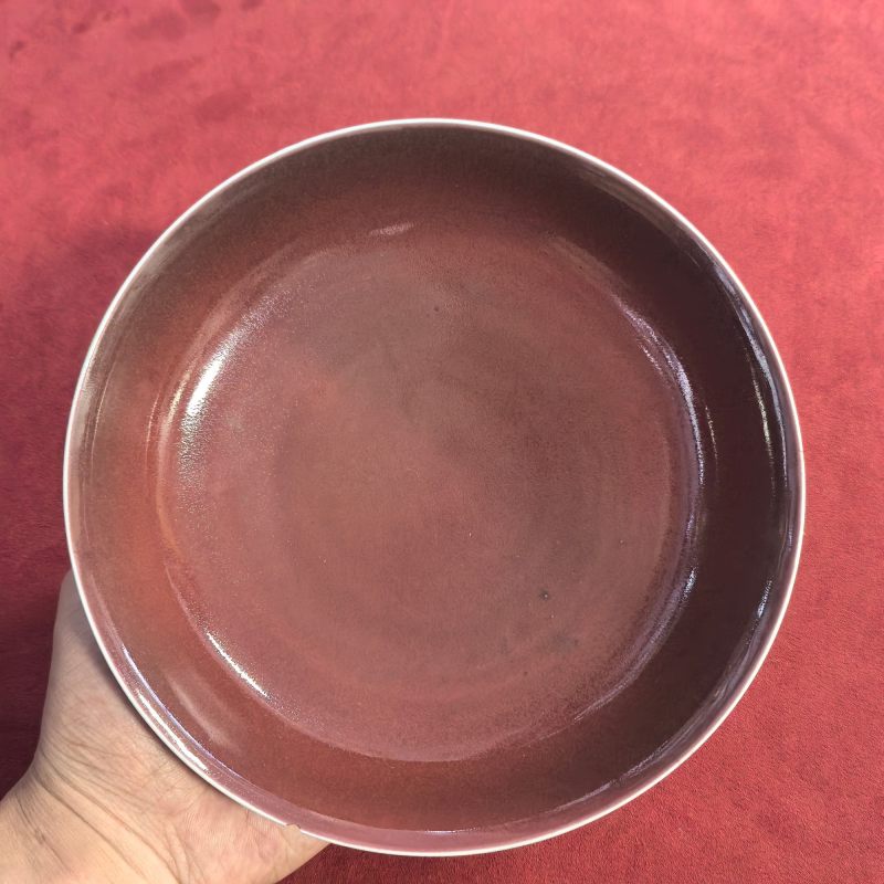 清乾隆 霁红釉盘 - 图5