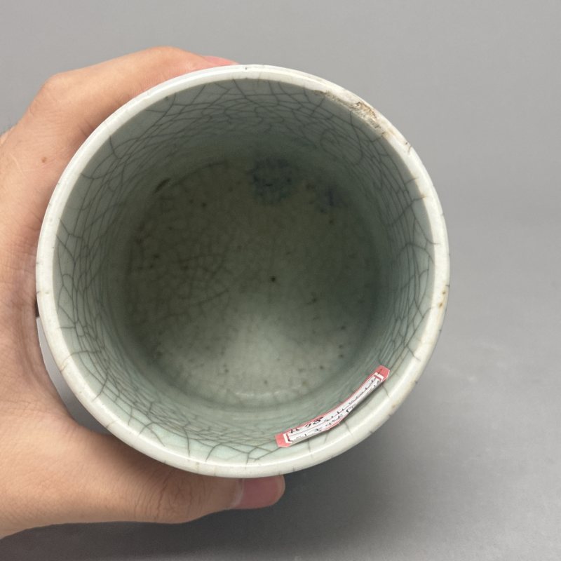 清雍正 哥釉笔筒 - 图4