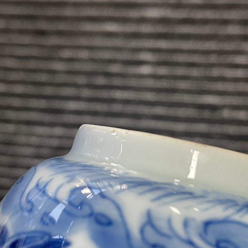 清康熙 青花鱼藻纹花口杯 - 图12