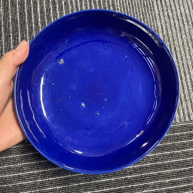 清光绪 茄皮紫釉盘一对 - 图10